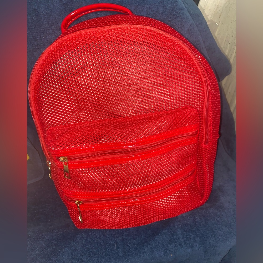 Red mesh see through kids Backpack
